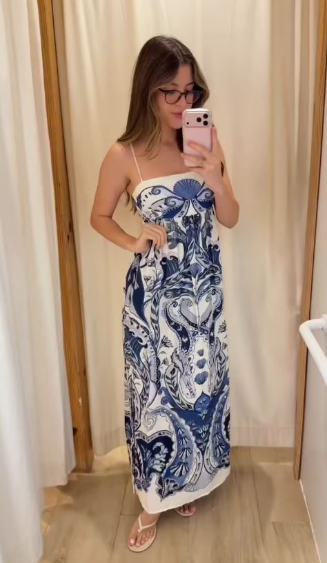 Vestido Longo Brisa Mediterrânea